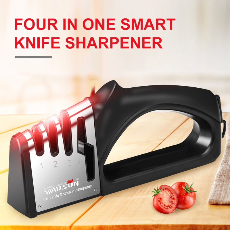 Bewin™ Professional-4-In-1-Knife-Sharpener-Kitchen-Sharpening-Tool Black