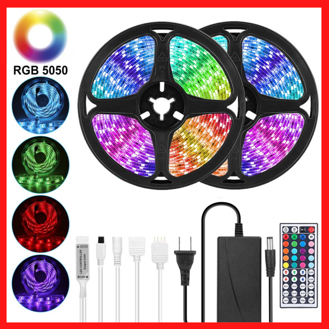 X-Lights™ Multi LED Strip Light For Rooms With Remote and RGB Colors 16FT