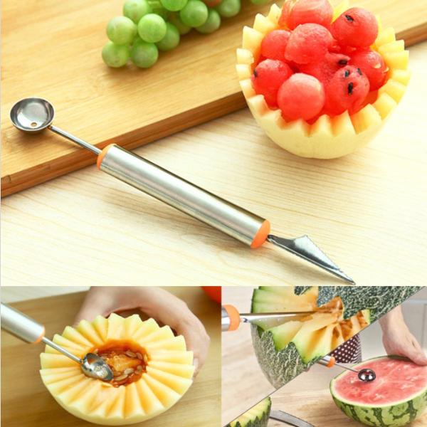 2 In 1 Stainless Steel Dual-Use Knife For Fruit Carving & Ball Digger