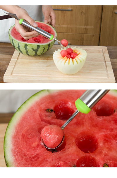 2 In 1 Stainless Steel Dual-Use Knife For Fruit Carving & Ball Digger