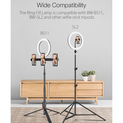 BlitzWolf LED Ring Light Tripod Stand Wireless With Remote Shutter And Phone Clip